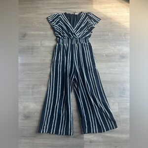 Dolan Canovas Striped jumpsuit - navy and white - size medium